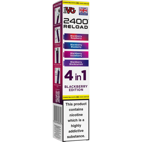 IVG 2400 Reload 4-in-1 Multi Flavour Prefilled Vape Pods Blackberry Edition