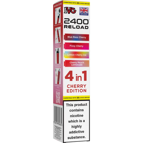 IVG 2400 Reload 4-in-1 Multi Flavour Prefilled Vape Pods Cherry Edition
