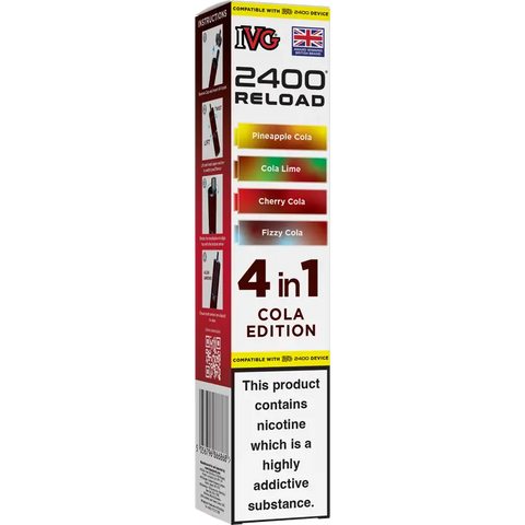 IVG 2400 Reload 4-in-1 Multi Flavour Prefilled Vape Pods Cola Edition