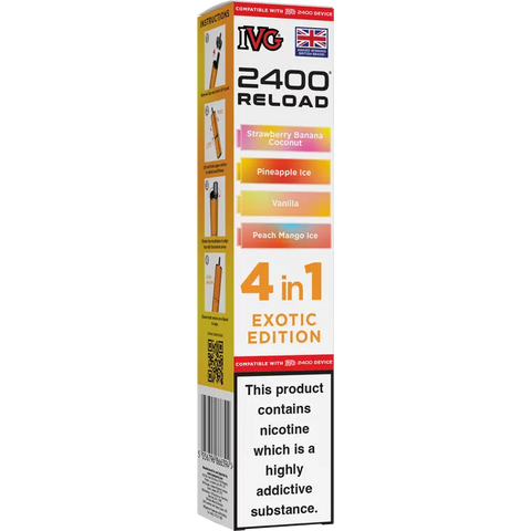 IVG 2400 Reload 4-in-1 Multi Flavour Prefilled Vape Pods Exotic Edition