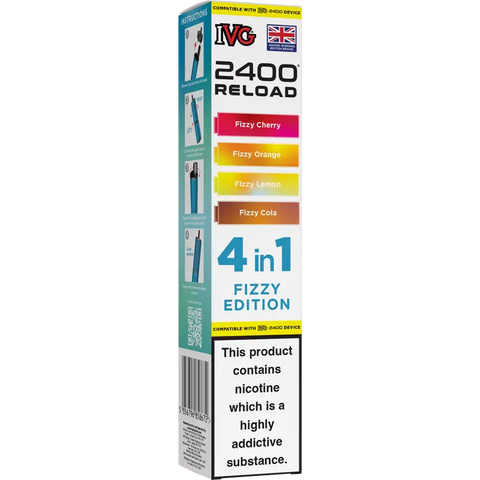 IVG 2400 Reload 4-in-1 Multi Flavour Prefilled Vape Pods Fizzy Edition