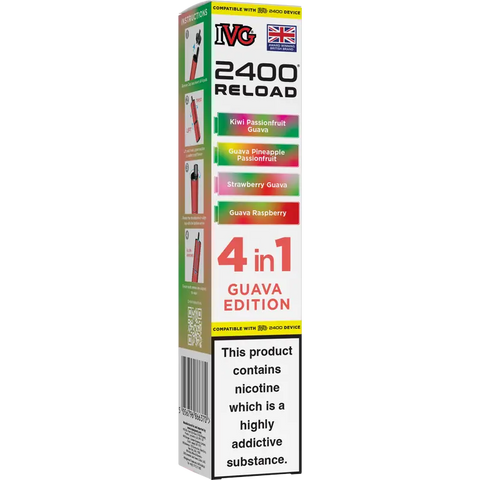 IVG 2400 Reload 4-in-1 Multi Flavour Prefilled Vape Pods Guava Edition