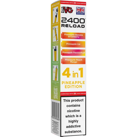 IVG 2400 Reload 4-in-1 Multi Flavour Prefilled Vape Pods Pineapple Edition