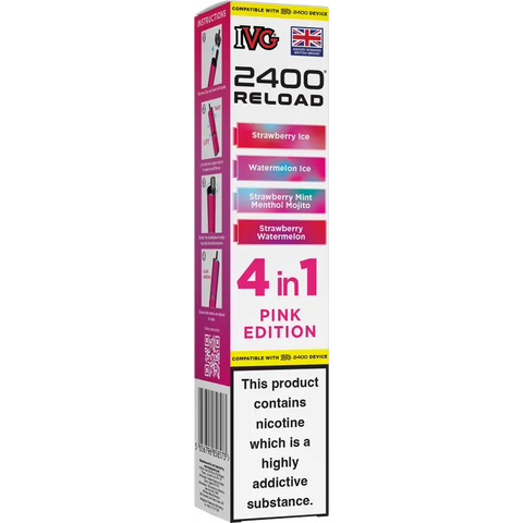 IVG 2400 Reload 4-in-1 Multi Flavour Prefilled Vape Pods Pink Edition