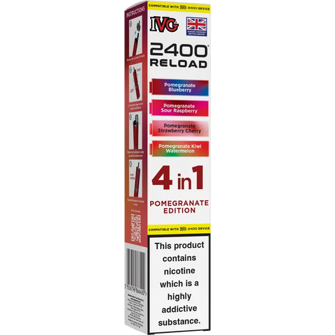 IVG 2400 Reload 4-in-1 Multi Flavour Prefilled Vape Pods Pomegranate Edition