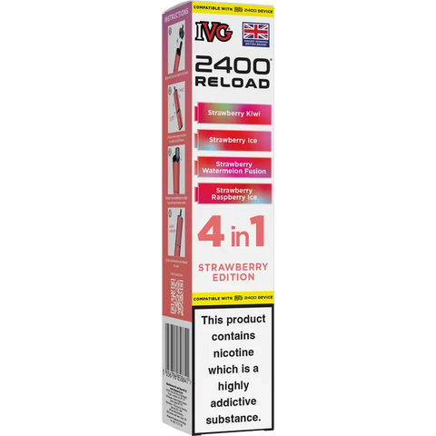 IVG 2400 Reload 4-in-1 Multi Flavour Prefilled Vape Pods Strawberry Edition