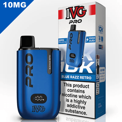 IVG Pro Vape Pod Kit Blue Razz Retro 10mg