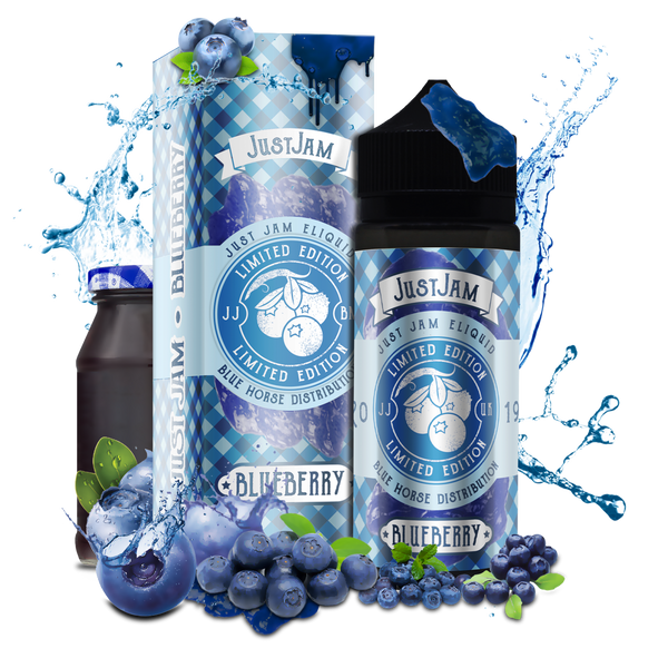 Just Jam 100ml Shortfill E-Liquids Blueberry Jam On White Background