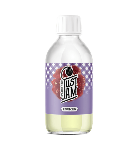 Just Jam 200ml Shortfill E-Liquids Raspberry On White Background