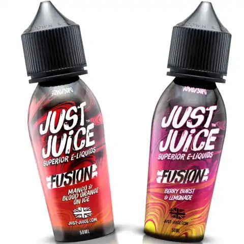 Just Juice Fusion Range E-Liquid 50ml Shortfill On White Background