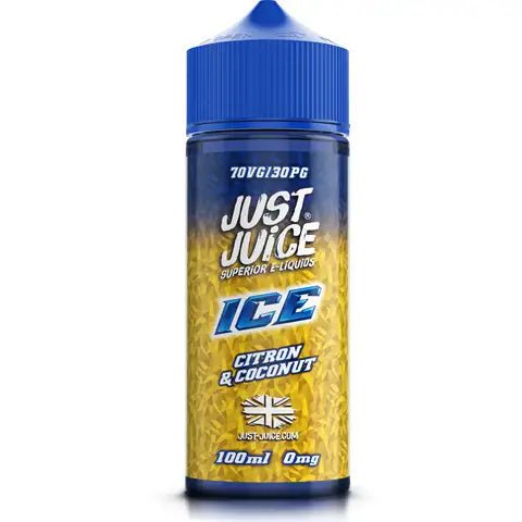 Just Juice ICE 100ml Shortfill E-Liquids Citron & Coconut On White Background
