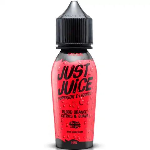 Just Juice Iconic Range E-Liquid 50ml Shortfill Blood Orange, Citrus & Guava On White Background