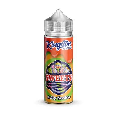 Kingston Sweets 100ml Shortfill E-Liquid Jelly Snakes On White Background