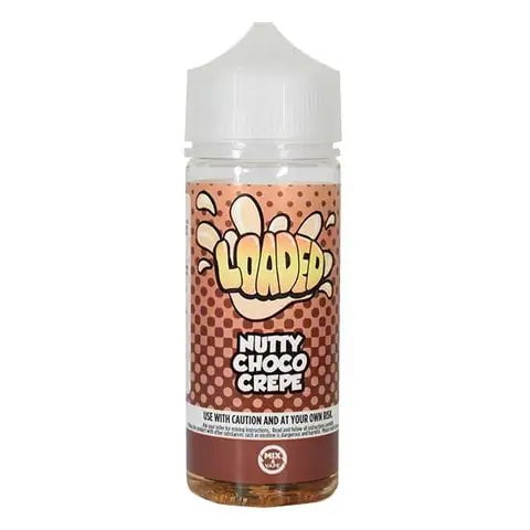 Loaded 100ml Shortfill E-Liquid by Ruthless Nutty Choco Crepe On White Background