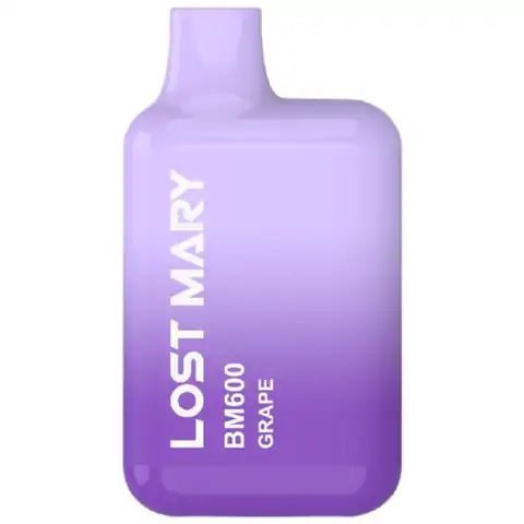 Lost Mary BM600 Disposable Device by Elf Bar Grape On White Background