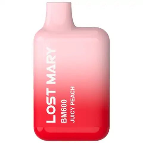 Lost Mary BM600 Disposable Device by Elf Bar Juicy Peach On White Background