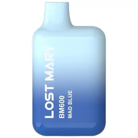 Lost Mary BM600 Disposable Device by Elf Bar Mad Blue On White Background