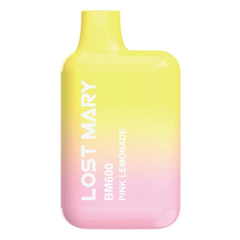 Lost Mary BM600 Disposable Device by Elf Bar Pink Lemonade On White Background