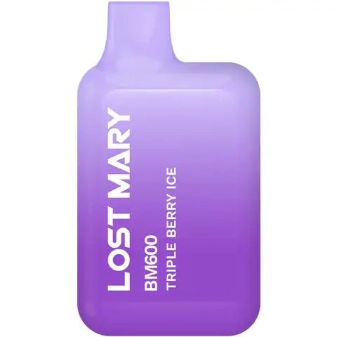 Lost Mary BM600 Disposable Device by Elf Bar Triple Berry Ice On White Background