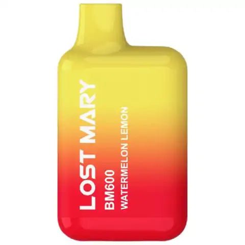 Lost Mary BM600 Disposable Device by Elf Bar Watermelon & Lemon On White Background