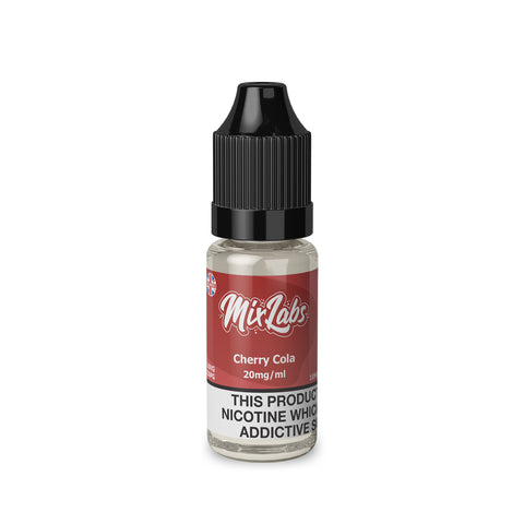 mix labs nic salt 20mg cherry cola on white background