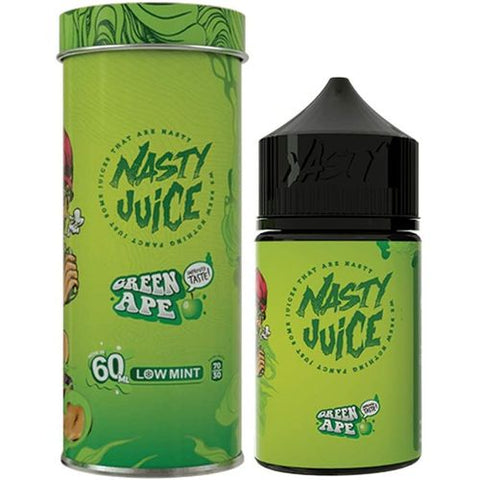 Nasty Juice 50ml Shortfill Juice Range Green Ape On White Background