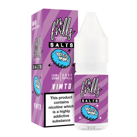 No Frills Bottle Pops 10ml Nic Salt E-Liquid 10mg / Vimto On White Background
