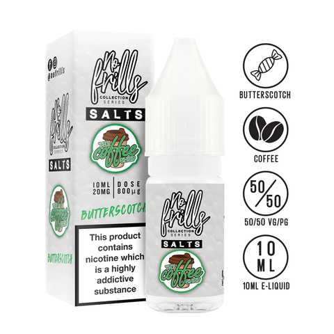 No Frills The Coffee Shop 10ml Nic Salt E-Liquid Butterscotch