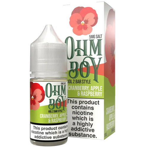 Ohm Boy V2 Cranberry Apple Raspberry Bar Style 10ml Nic Salt