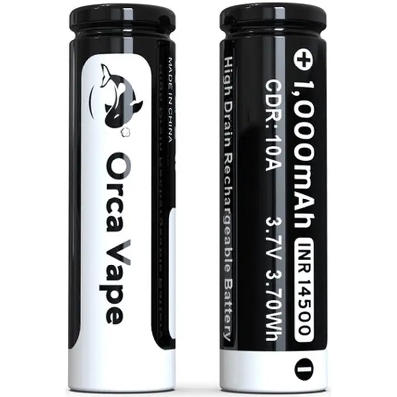 Orca Vape 14500 1000mAh 10A Battery Twin Pack for Vape Mods