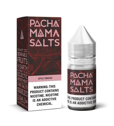 Pacha Mama Nic Salt E-Liquid Apple Tobacco / 10mg On White Background