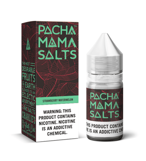 Pacha Mama Nic Salt E-Liquid Strawberry Watermelon / 10mg On White Background