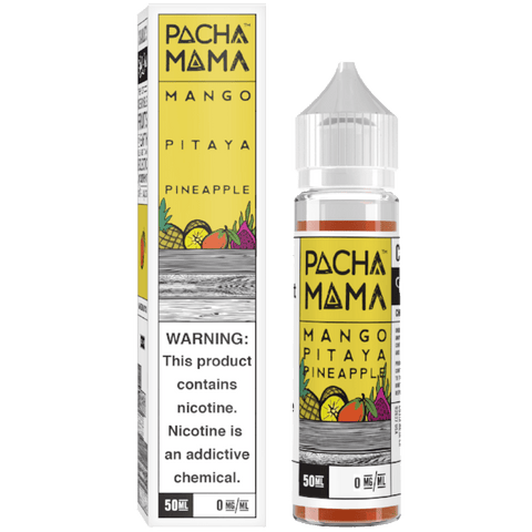 Pachamama By Charlies Chalk Dust 50ml Shortfill Juice Range (NEW FLAVOURS) Mango, Pitaya, and Pineapple On White Background