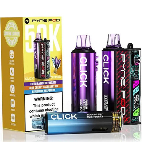 Pyne Click 50k Prefilled Pod Kit Raspberry Edition