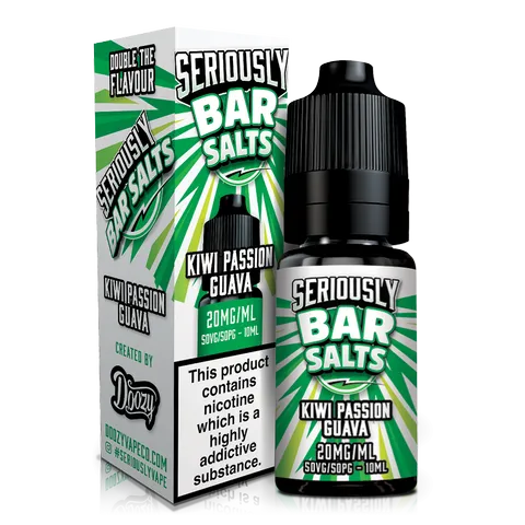 Seriously Bar Salt E-Liquids by Doozy Vape Kiwi Passion Guava / 5mg On White Background