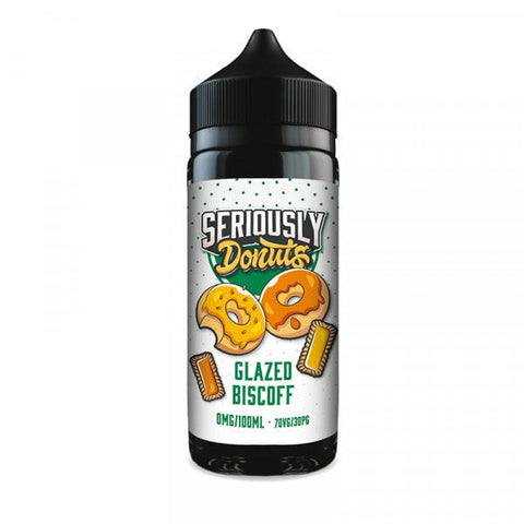 Seriously Donuts 100ml Shortfill E-Liquid by Doozy Vape Co Glazed Biscuit On White Background