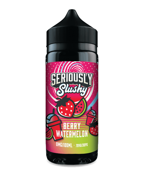 Seriously Slushy 100ml Shortfill E-Liquid by Doozy Vape Co Berry Watermelon On White Background