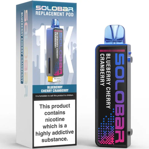 Solobar 30K Replacement Prefilled Pods Blueberry Cherry Cranberry