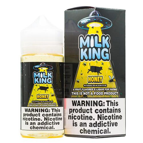 The Milk King 100ml Shortfill E-Liquids Honey Cream On White Background