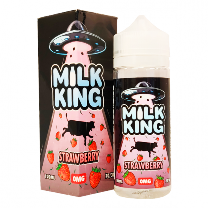 The Milk King 100ml Shortfill E-Liquids Strawberry Milk On White Background