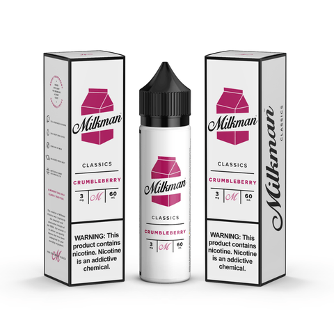 The Milkman E-Liquids 50ml Shortfill Crumbleberry On White Background