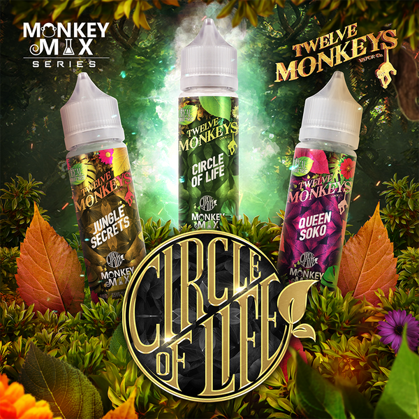 Twelve Monkeys E-Liquids - Circle of Life 50ml Shortfill On White Background