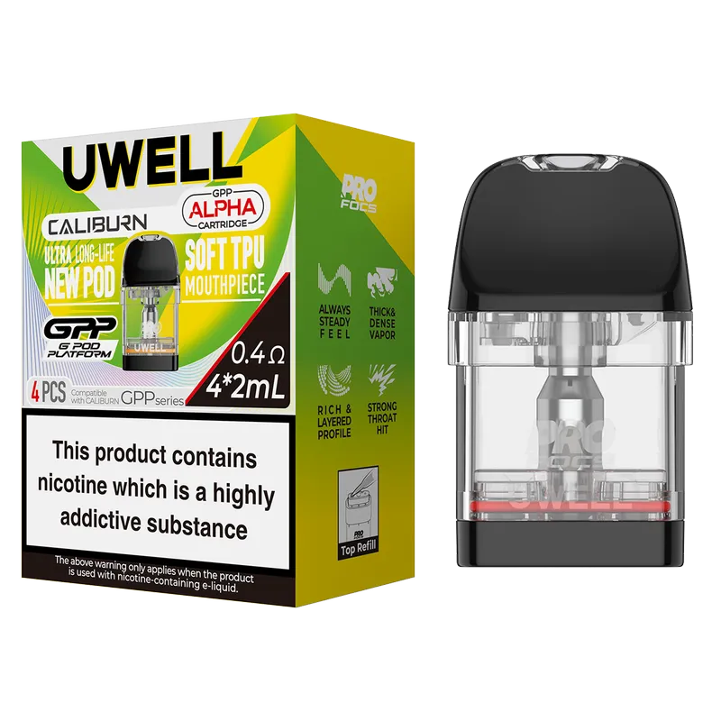 uwell caliburn gpp cartridge Uwell Caliburn GPP Pod Cartridge | 3mL .4 .6 .9 1.2 Ohms