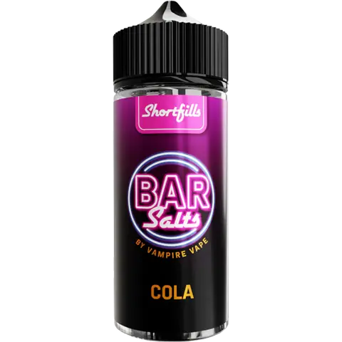 vampire vape bar salts shortfill cola bottle on a clear background
