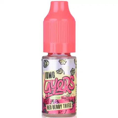 Vaperz Cloud Layers Salt 10ml Red Berry Trifle / 10mg On White Background