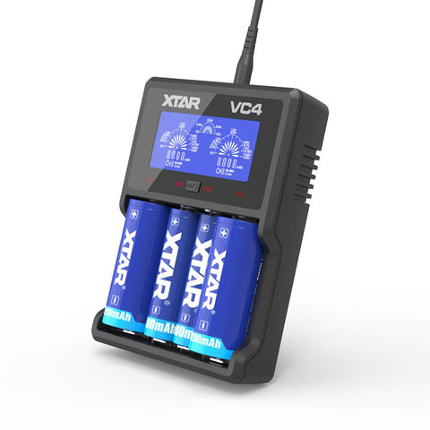 XTAR VC4 Ni - Mh Li - ion Battery Charger On White Background