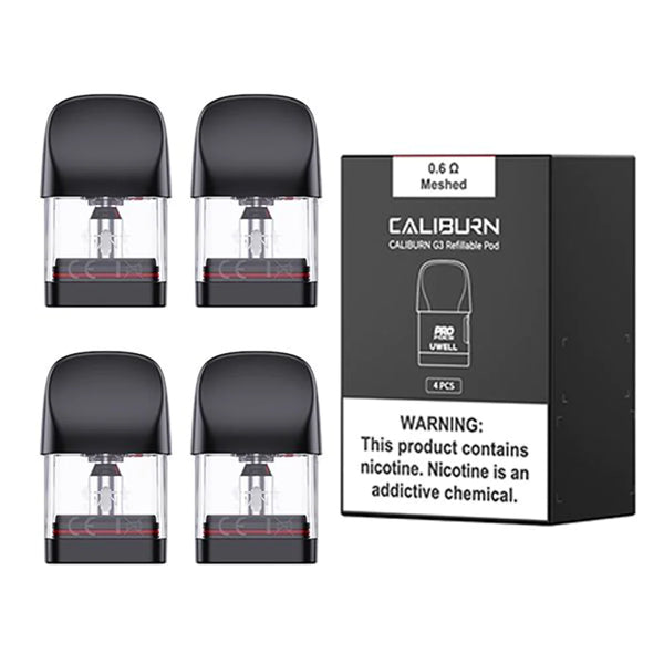 Uwell Caliburn G3 Refillable Replacement Pods On White Background