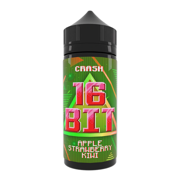 16 Bit 100ml Shortfill E-liquid Apple Strawberry Kiwi On White Background