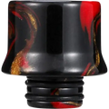 510 black red and gold resin drip tips on clear background