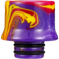 510 purple yellow and red resin drip tips on clear background